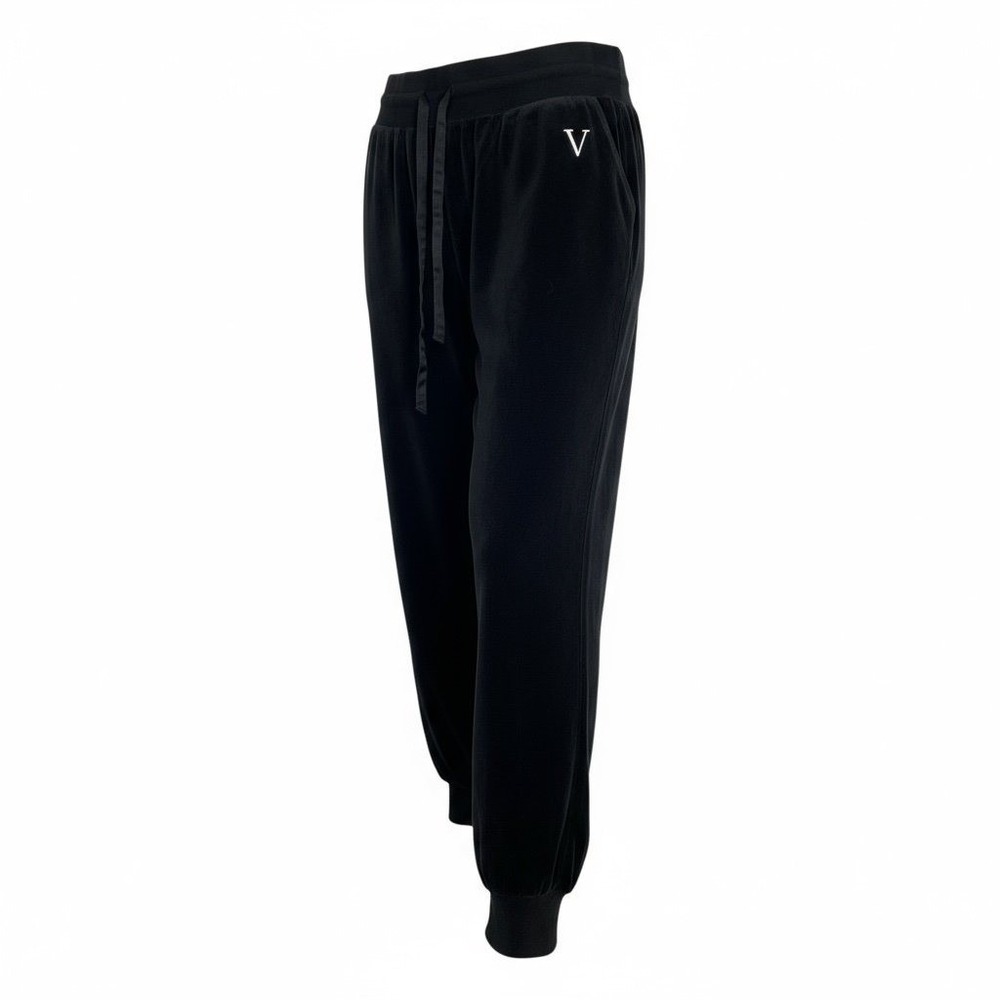 Victoria's Secret Velour Joggers Sweatpants Drawstring Lounge Black XS